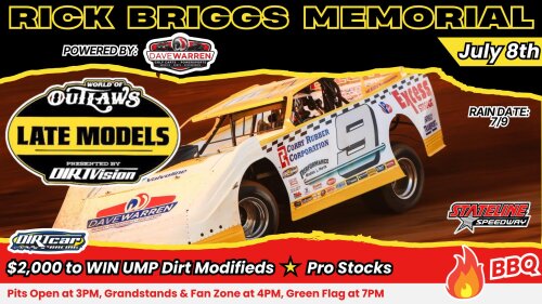 Rick Briggs memorial July 8 Stateline Speedway