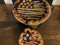 Persnikkity Pies flag themed strawberry pies