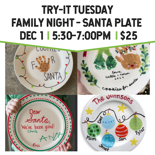 Try it Tuesday Family Night Santa Plate December 1