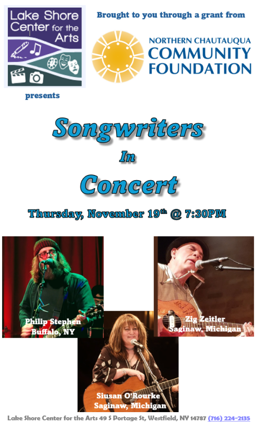 Lake Shore Center for the Arts Songwriters in Concert November 19
