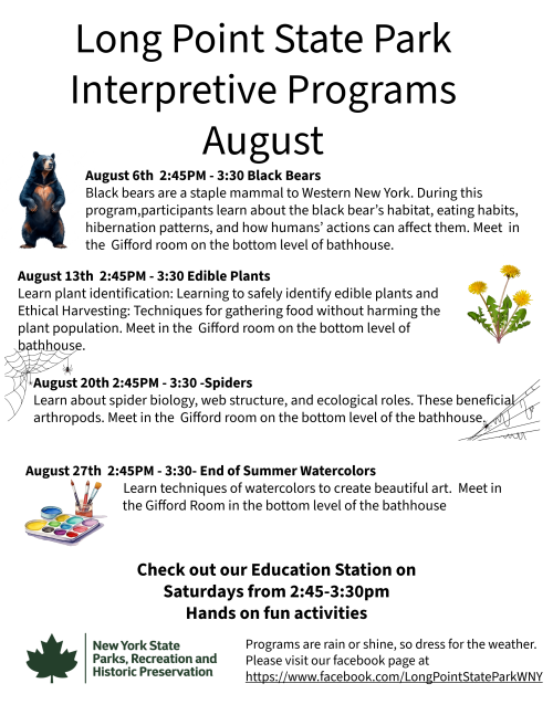 Long Point State Park Interpretive Programs August