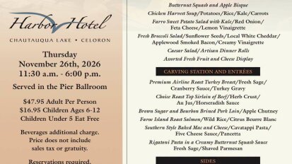 2026 Thanksgiving Buffet Chautauqua Harbor Hotel