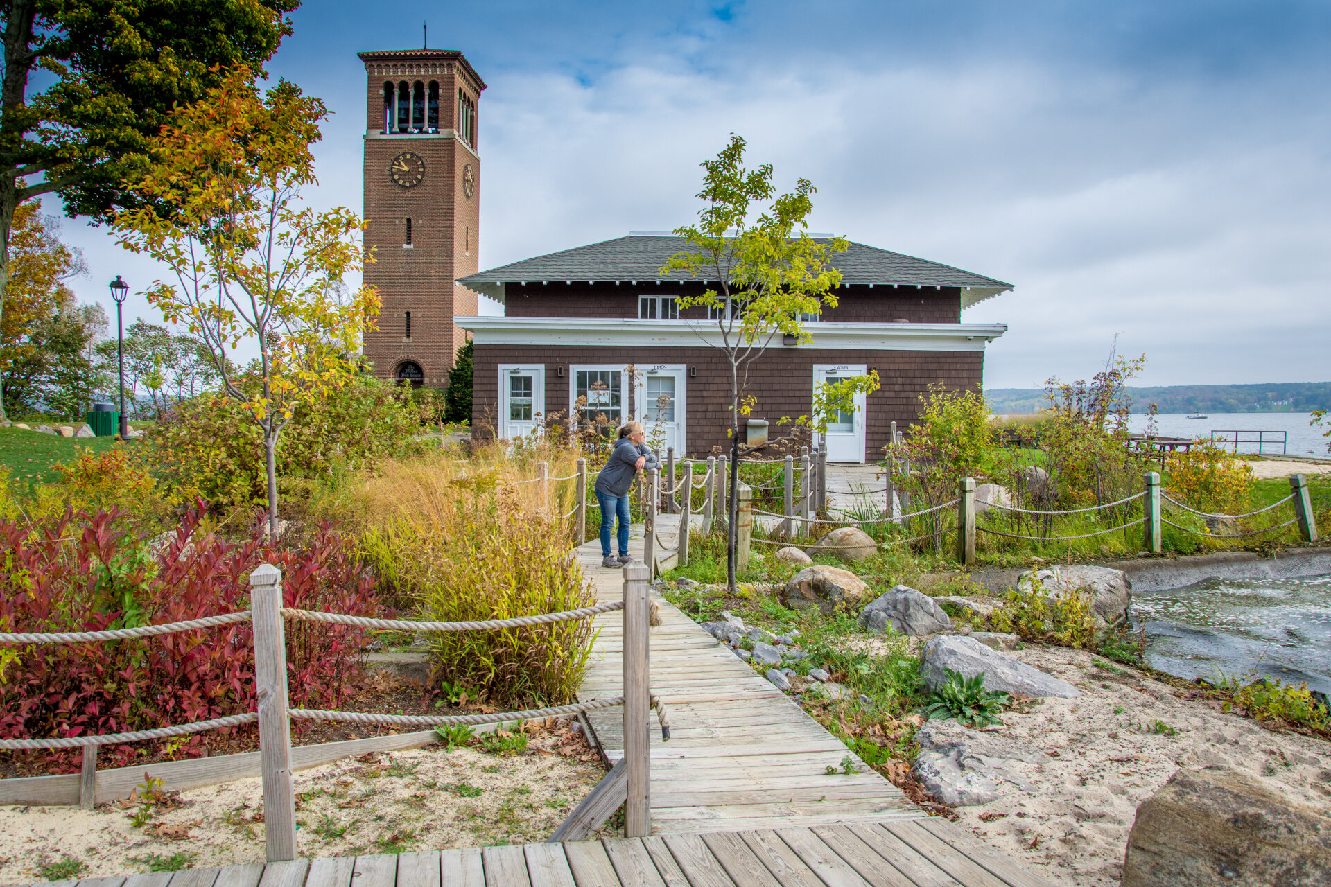 Miller Bell Tower with fall foliage