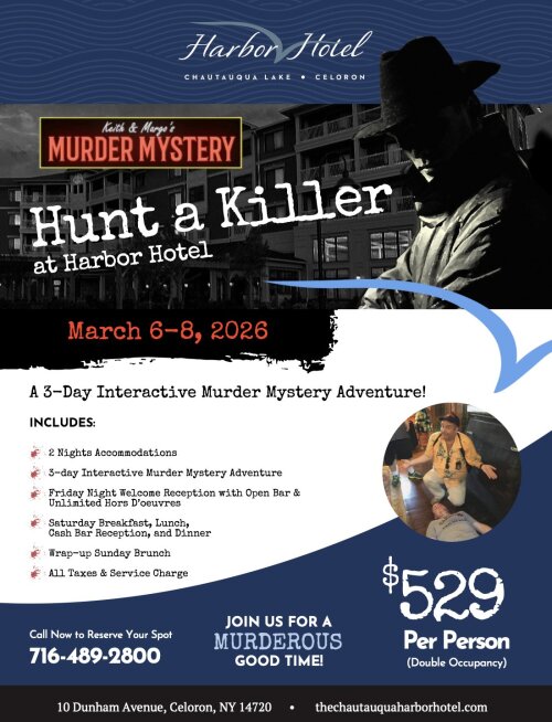 Hunt a Killer at Chautauqua Harbor Hotel March 6-8 2026