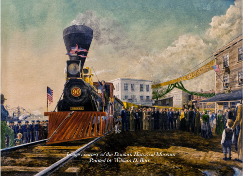 The Erie Railroad Comes to Dunkirk painted by William D Burt
