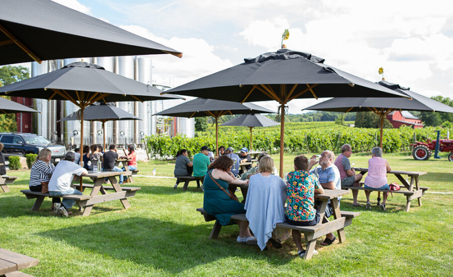 Johnson Estate Winery Flight outdoor seating
