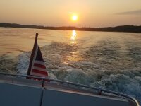 One Fine Day Boat Charter view of Chautauqua Lake at sunset