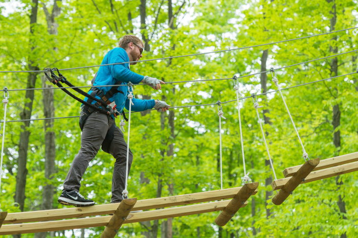 Man on Adventure Course