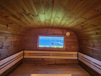 Finnish Sauna interior Lakefront Cottages