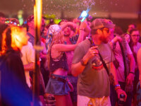 Great Blue Heron Music Festival crowd close up