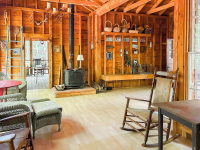Chautauqua Farmhouse Retreat cabin and woodstove