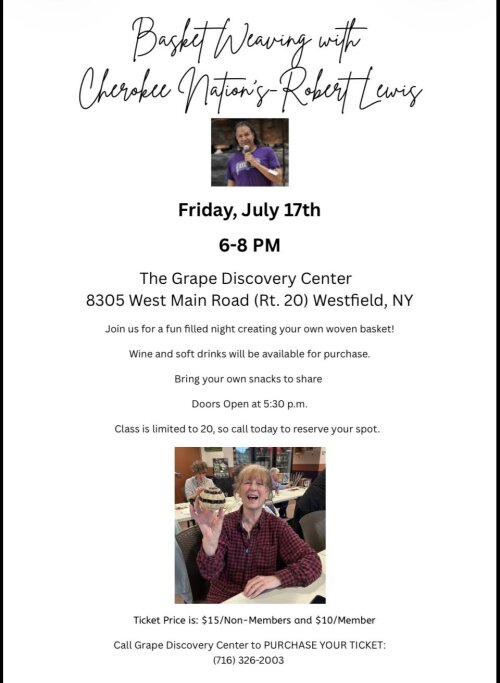 Basket Weaving July 17 Grape Discovery Center