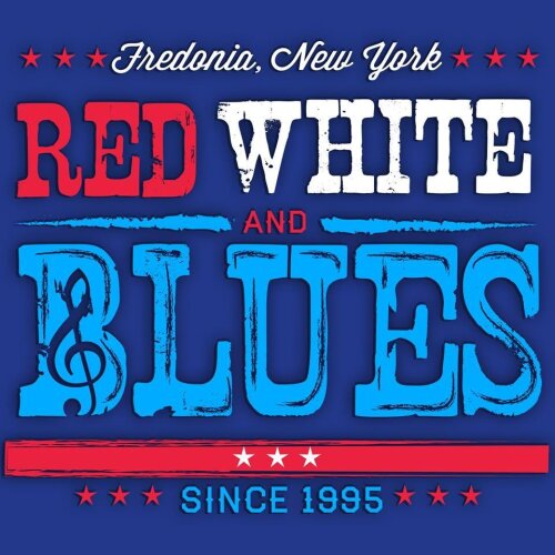 Red, White and Blues festival logo