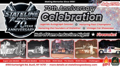 Stateline Speedway 70th Anniversary Celebration July 25