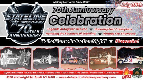 Stateline Speedway 70th Anniversary Celebration July 25