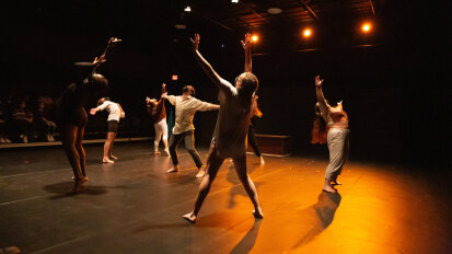 Dancers performing in Bartlett Theatre