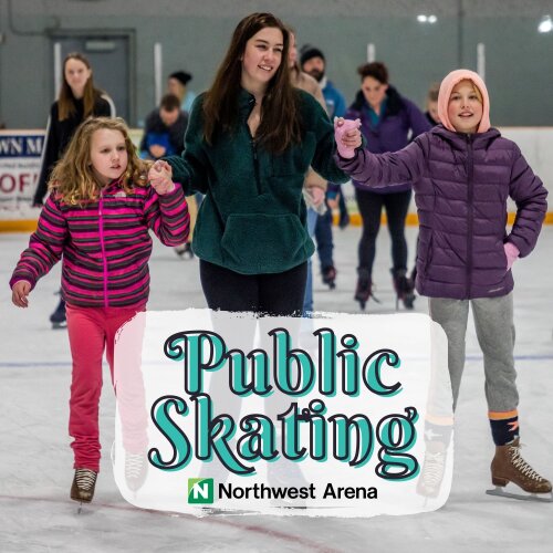 northwest arena family public skate mom and two daughters