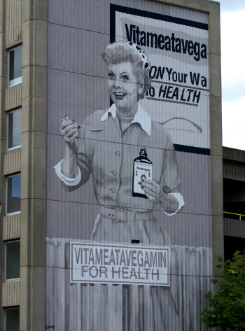 "Lucy Does a TV Commercial" Mural in Jamestown, New York