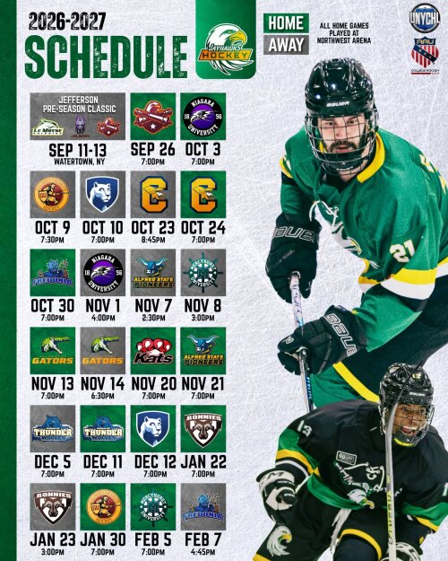Jayhawks Hockey 26-27 Schedule