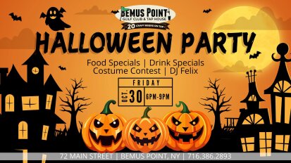 Halloween Party at Bemus Point Golf Club and Tap House October 30 2026