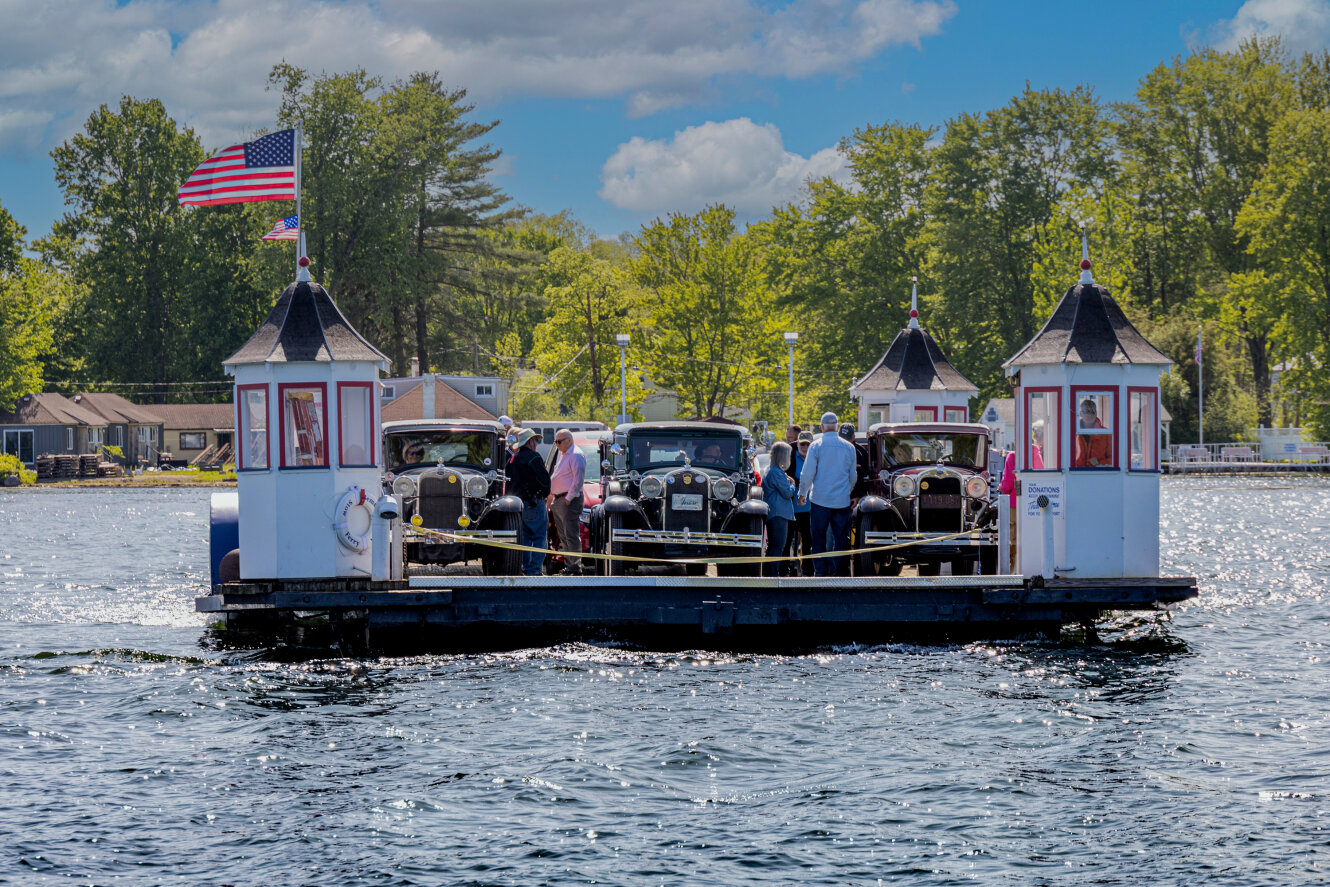 Classic Cars on Bemus Point Stow Ferry in 2023