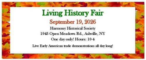 Living History Fair September 19 Harmony Living History Fair