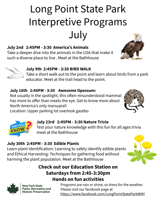 Long Point State Park July Programs