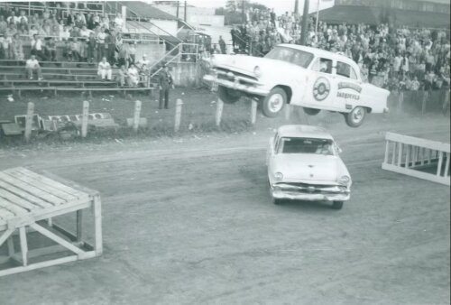 Chautauqua County Fairgrounds historic image automobile stunt