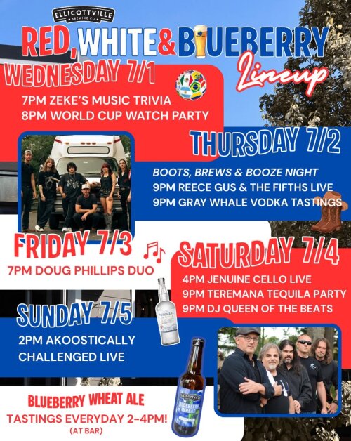 Red White and Blueberry Bash EBC Chautauqua July 1-5