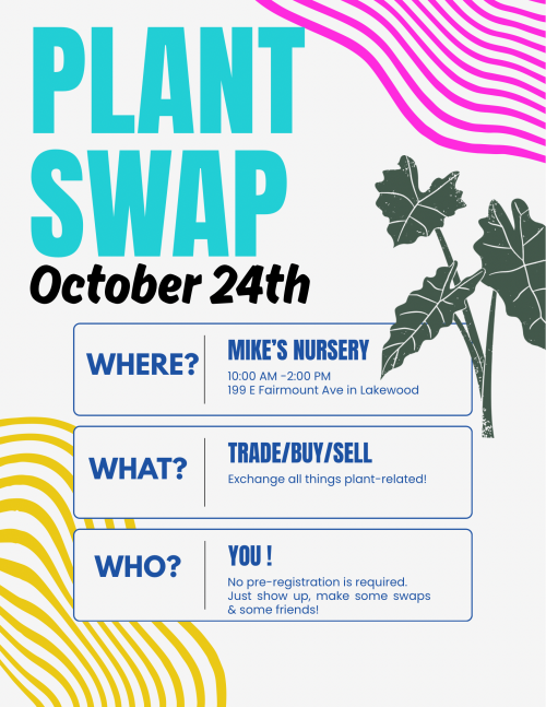 Plant Swap Mike's Nursery October 24