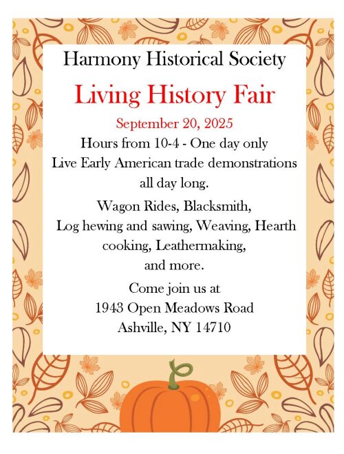 Harmony Historical Society Living History Fair 2025