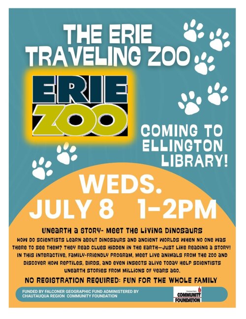 The Erie Traveling Zoo Coming to Ellington Library July 8