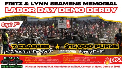 Fritz & Lynn Seamens Memorial Labor Day Demolition Derby