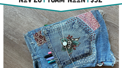Sew Saturday Recycled Denim Journal Cover November 28