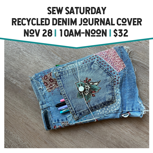 Sew Saturday Recycled Denim Journal Cover November 28