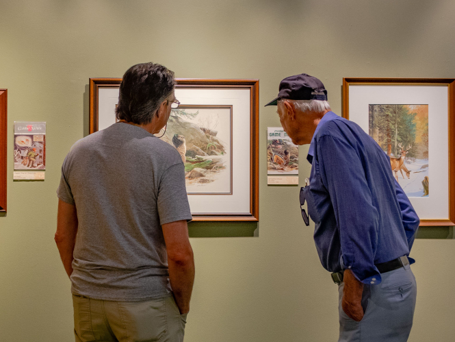 Looking at nature art at Roger Tory Peterson Institute on Natural History