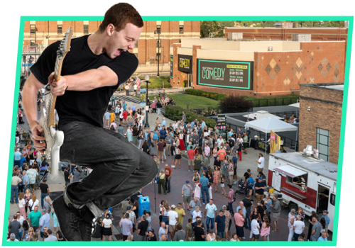 Block Party outside National Comedy Center