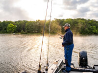 Man fishing on Chautauqua Lake