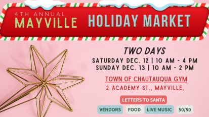 4th Annual Mayville Holiday Market Saturday Dec 12 and Sunday Dec 13
