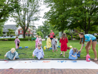 Chautauqua Institution children painting in Bestor Plaza