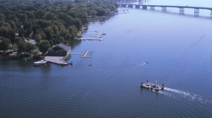 ariel bridge Chautauqua Lake
