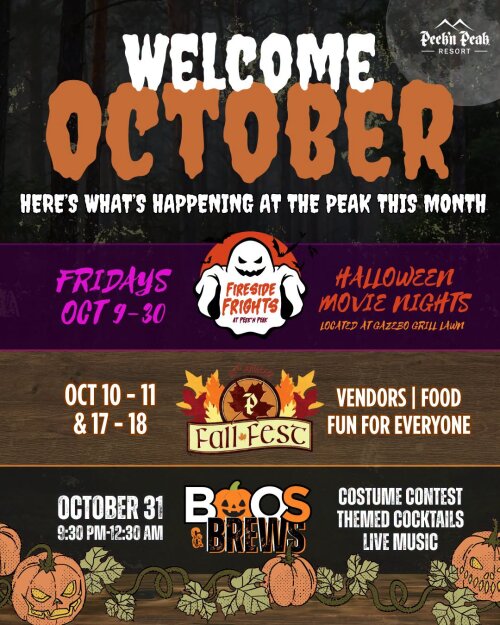 Welcome October Peek'n Peak Resort events schedule