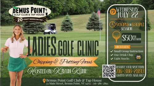 July 22 Ladies Golf Clinic Bemus Point Tap House