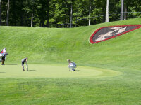 Peek'n Peak upper golf course with symbol and golfers
