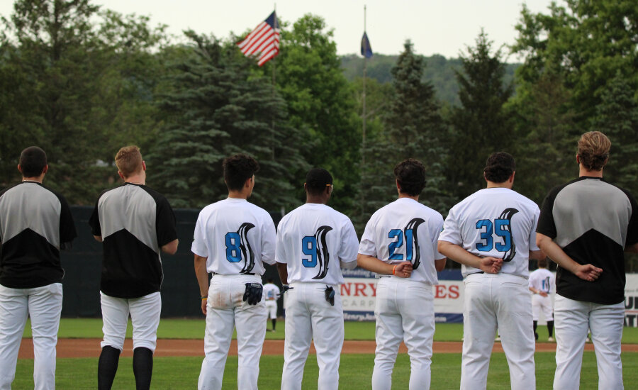 Players During National Anthem