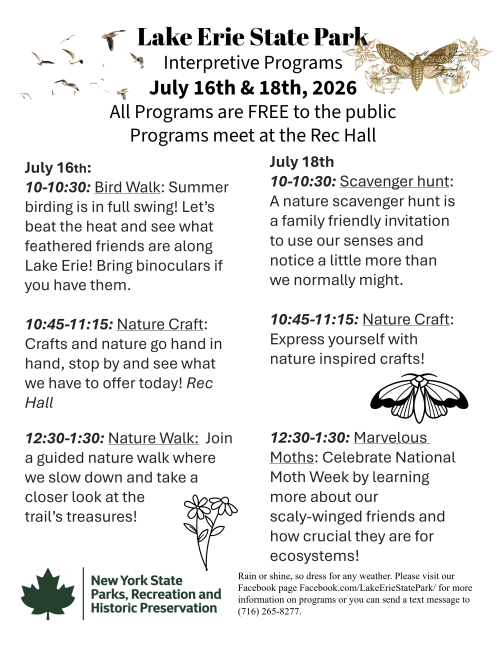 Lake Erie State Park June 16 and June 18