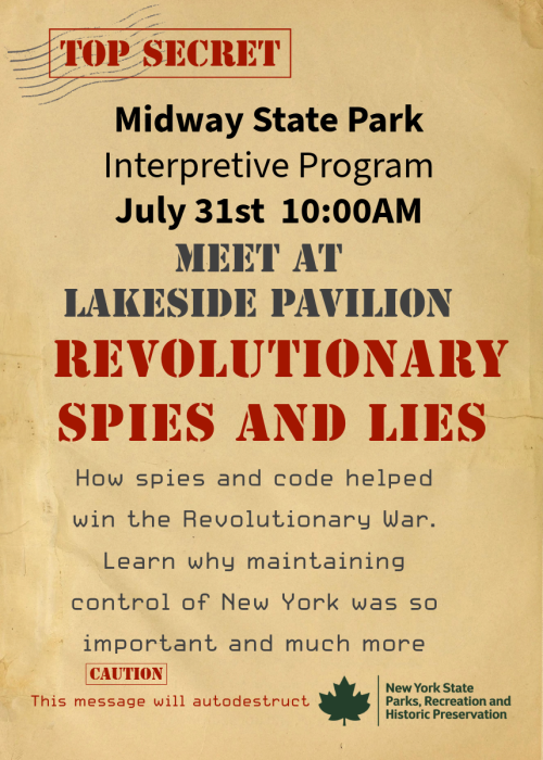Midway State Park July 31 Revolutionary Spies and Lies
