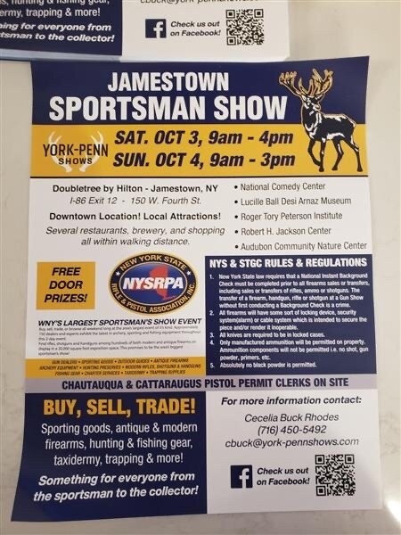 Jamestown Sportsman Show October 3-4