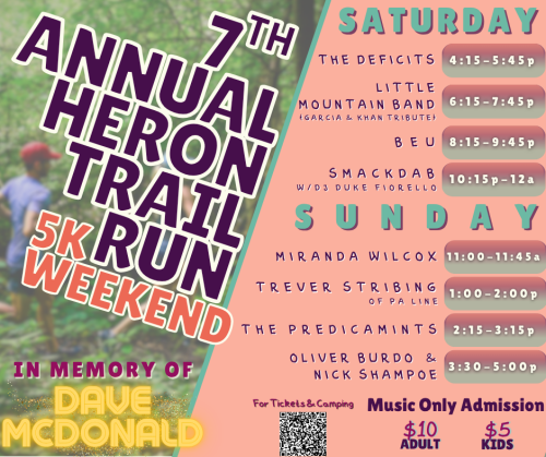 7th Annual Heron Trail Run 5K Weekend