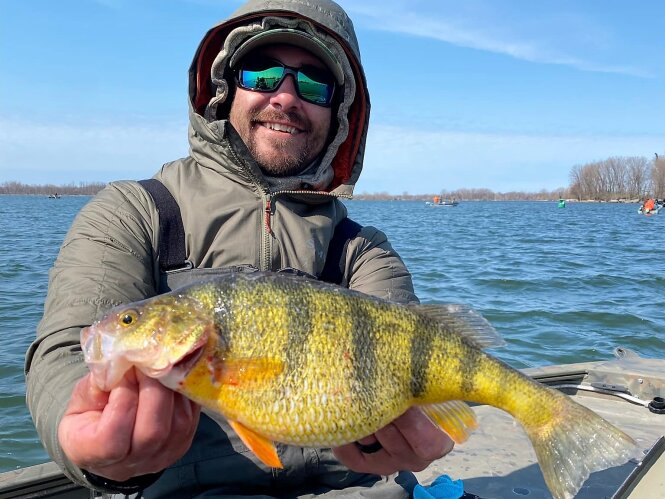 Brock Windoft with Lake Erie perch